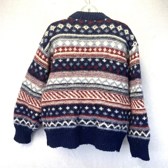 Sweater Market Denmark Wool Fair Isle Nordic Sweater Womens Medium M Red Blue - Picture 3 of 11